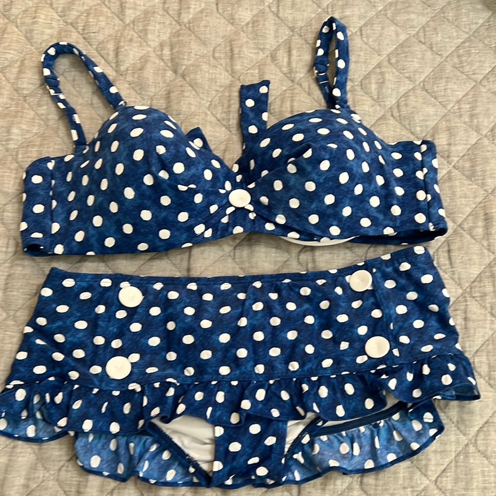 Coco Rave bikini blue with white polka dots